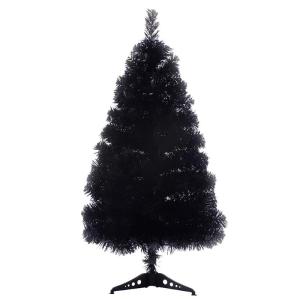 Leichter Tisch-Weihnachtsbaum mit Ständer for kleine Weihnachtsdekoration, PVC-Tannenbaum, Kleiner Weihnachtsbaum, mehrfarbiger künstlicher Weihnachtsbaum(Black,90cm/3ft)