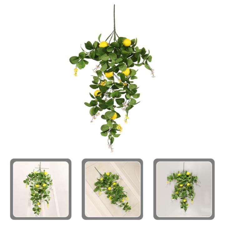 6 Stück Simulation Zitronen Rattan Baum Zitronenzweig Ornamente Zitronenzweig Dekoration Heimdekoration Zitronenzweig Zitronenzweig Baumpickel Zitronenzweig Dekoration