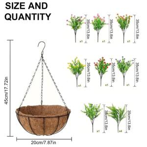 Hängende Blumenpflanze im Korb für Frühlingshochzeitsveranda-Gartenhöfe