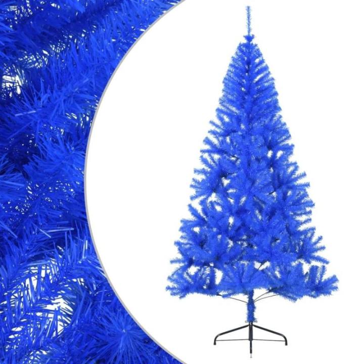 Kunstkerstboom met standaard, 240 cm hoog, kerstdecoratie, kunstboom, hoge kunstkerstboom, kerstboom, PVC en staal, blauw