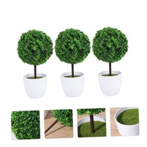 6 stuks potplant kunstplant kunstplanten kunstplanten voor gebruik binnenshuis mini-kunstplanten bal simulatie bonsai kersenbal van kunststof groen
