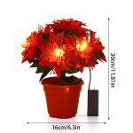Künstlicher Weihnachtsstern Im Topf mit Licht, Künstliche Bonsai-Blume, Topfpflanze mit Topf für Weihnachtsfeier, Weihnachten, Urlaub, Zuhause, Esstisch, Büro, (A)