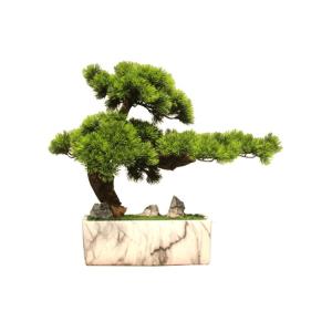 Künstlicher Bonsai-Baum, 18 Zoll, künstlicher Bonsai-Baum, Marmorimitat, künstliche Bonsai-Kiefer, Kunststoff, künstliche Kiefer, Pflanze, für die Innen- und Außendekoration,