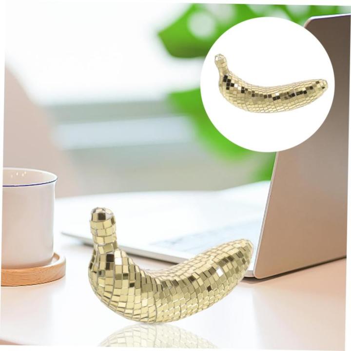 5St Disco-Banane Tischdekoration für Disco Bananenfigur Requisite Netz bürodeko büro Dekoration Hochzeitsdekoration Disco-Frucht-Requisite Bananenfigur für den Tisch Glas