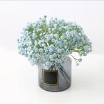 Künstliche Schleierkraut Seidenblumen, lebensechte Blüte, allergiefreundliches Geschenk (blau)