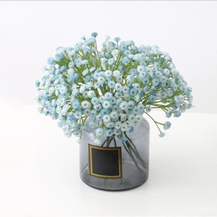 Künstliche Schleierkraut Seidenblumen, lebensechte Blüte, allergiefreundliches Geschenk (blau)
