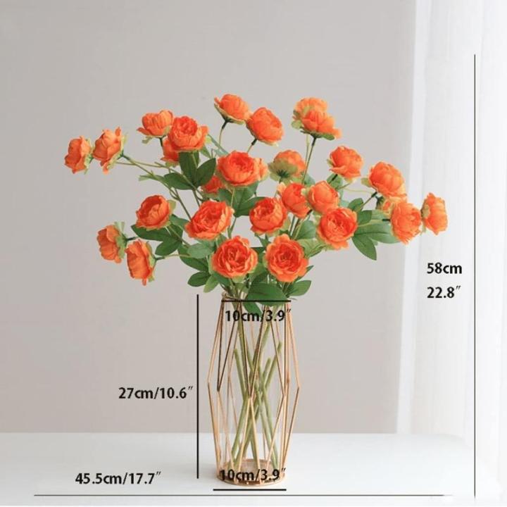Kunstblumen Simulation Pfingstrosenblume in Vase, Kunstseidenblumen für Hausgarten, Terrasse, mehrfarbige Mittelstückdekoration für jeden Anlass