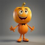 Halloween Kürbis Mann Cartoongestalten Große 16cm Modellspielzeug Statue für Schreibtisch und Dekoration im Garten (Kürbis Mann E)