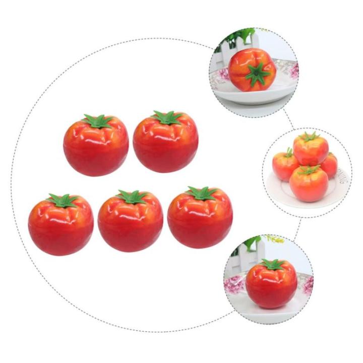 1 Satz Nachahmung Tomate Künstliche Tomaten Dekorative Tomaten Realistisches Gemüsemodell Künstliches Gemüsemodell Gefälschtes Tomatenmodell Künstliche Früchte Schaum Rot 5s