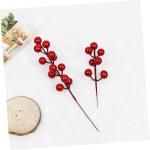 20st Simulation Rote Fruchtgabel Weihnachtsbeeren Picks Künstliche Rote Beeren Zweig Der Stechpalme Rote Beerenzweige Tannenzapfen-beerenpflücker Vasenfüller Rote Beere Schaum