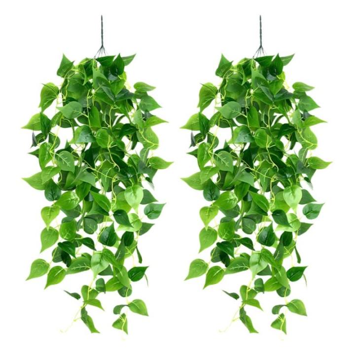 , 2 stuks, hangende , 105 cm, kunststof planten voor binnen en buiten, balkon, bruiloft, tuin, wanddecoratie