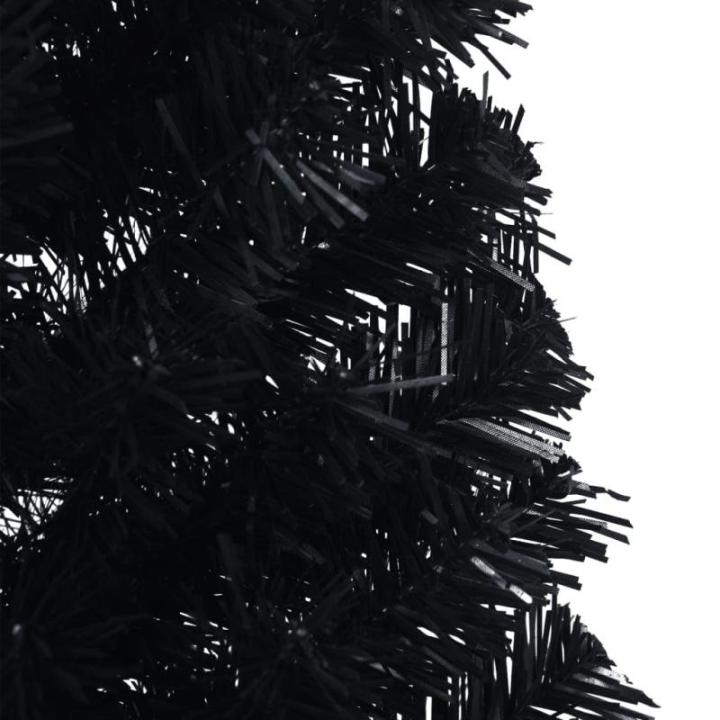 Kunstkerstboom met standaard, 150 cm, hoge kerstdecoratie, pvc en staal, zwart