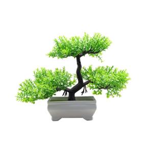 Kunstmatige decoratieve plant in pot, kunstplant, uitnodigend dennengroen, in pot voor keuken, bureau, decoratief