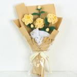 stücke Handgewebte Kamelie Blume Gestrickt Häkeln Blumenstrauß Hochzeit Ornamente