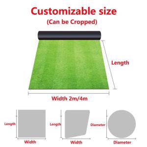 Premium Kunstrasenrolle, realistische Kunstrasen-Unterlage für Garten, Terrasse, Balkon, grün, Outdoor-Teppich, große Größe, 2 x 7 m, langlebig und einfach zu installieren