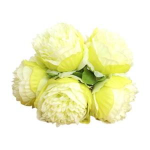 Falsche Blumen, Realistische Blumenarrangements, Künstliche Pfingstrose, Seidenblume mit Stiel, realistischer bunter Blumenstrauß, 5 Köpfe, Kunstpfingstrose, blaue Pfingstrose, 