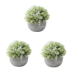 3St Desktop-Dekoration Retro Styles Weiße Dekoration Bonsai-Simulation Hausdekorationen für zu Hause gefälschte kunstpflanze Kleiner Pflanzenschmuck Simulation Topfkultur