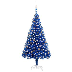 Künstlicher Weihnachtsbaum Beleuchtung & Kugeln Blau 210 cm, Tannenbaum Künstlich, Christmas Tree, Tannenbaum Deko, Weihnachtsbäume, Christbaum - 3077596