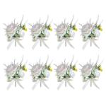 8er-Pack Ansteckblumen für Bräutigam und Braut, anspruchsvolle Ansteckblumen für die Hochzeit, Elegante Boutonniere-Accessoires für Brautjungfern