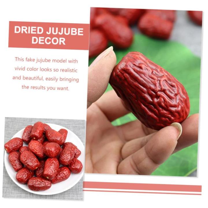 4 Sätze Simulierte Jujube Realistisches Datum Simulation Getrockneter Jujube Realistische Jujube Hochzeitsdeko Hochzeits Dekoration Falsches Obst Simulationsfrucht PVC 30 Stück *