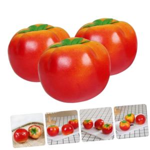 3 Stück Simuliertes Gemüse Tomaten Zum Dekorieren Von Lebensmitteln Zur Präsentation Gefälschte Tomatenfigur Gefälschte Gemüsetomate Fotoverzierung Heimtomaten Requisite