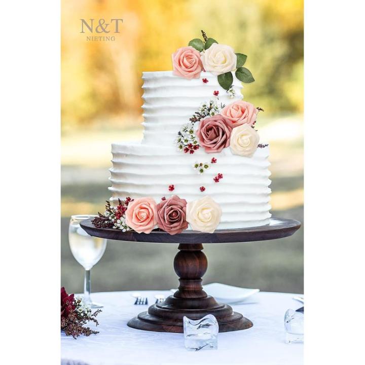 Kunstbloemen, rozen, 25 stuks, echt touch, rozenbloemen met steel, voor doe-het-zelf bruiloftsboeketten, bruidsdouche, tafelopzetstukken, bloemstukken, feesttafels, woondecoraties,