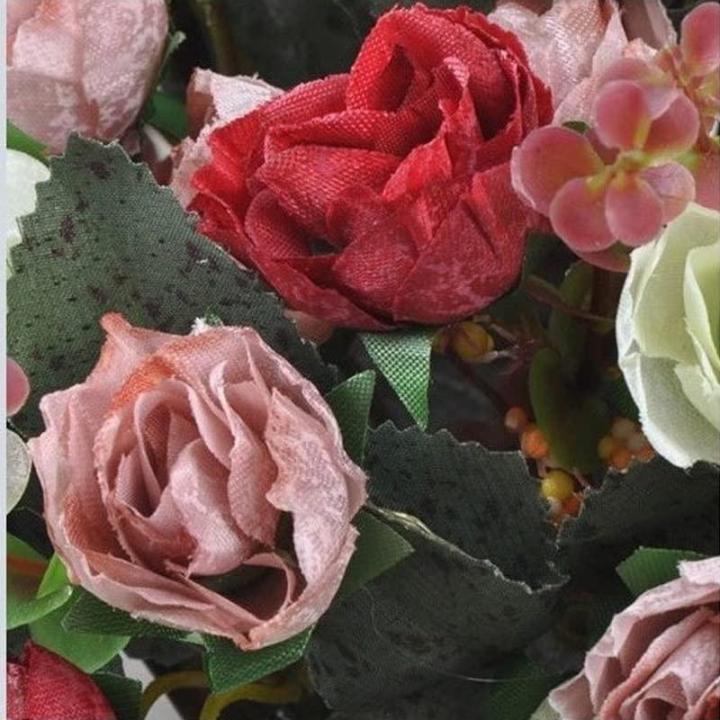 Kunstblumen Künstliche Blumen mit Topf, künstliche Seidenrose mit Harzvase für Heimbüro-Dekoration, Tischdekoration, Badezimmer-Ornamente für jeden Anlass