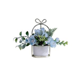 Kunstblumen Künstliche Blumen mit Keramikvase, künstliche Blumenarrangements, Tischdekoration, Blumenaufsätze, Pflanzenstrauß für das Wohnzimmer für jeden Anlass