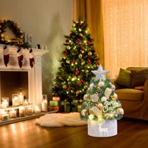 Mini-Weihnachtsdeko für Kinder als Baum. Für Alter, für Verzierungen mit bunten Ornamenten für Feiern (45 cm, Rosa)