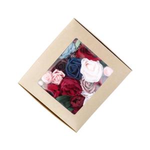 Künstliche Blumen für Hochzeiten, Box-Set mit Rosen und Stielen für selbstgemachte Blumensträuße, Tafelaufsätze