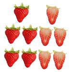 4 Sätze Künstliche Erdbeere Modell Mit Gefälschten Früchten Gefälschte Erdbeere Erdbeer-Dekorationen Erdbeer-Party-Dekorationen Erdbeeren-dekor Falsches Obst PVC 10 Stück * 4