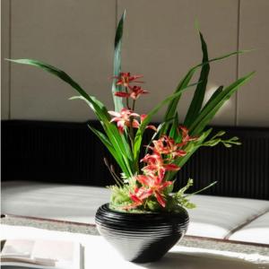 Kunstblumen Künstliche Orchideenblumen im Topf, Orchideenpflanzen, künstliche Pflanzen, realistische Orchideen für Heimdekoration, künstliche Blumenarrangements für jeden Anla