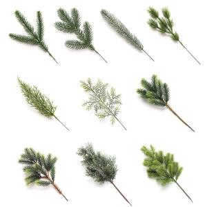 Künstliche Weihnachtsblätter, künstlicher Kiefernzweig, für Blumenarrangement, Zuhause, Weihnachten, Festival, Party, Dekoration, künstliche Blätter