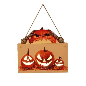 Kürbisschild Outdoor-Wandkunst | Kürbisschild Rustikale Wohndekoration | Rustikale Heimdekoration mit Seil, bedruckte Halloween-Veranda-Dekorationen (Wsgp 01a Kürbis)