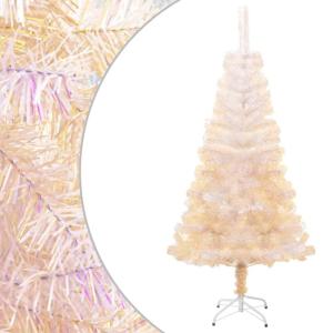Künstlicher Weihnachtsbaum Schillernde Spitzen Weiß 150 cm PVC