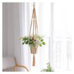 Handgemaakte Macramé Bedrijfshanger Bloem / Pot Hanger Pot Vak voor Wanddecoratie Count/Tuin Pothouder voor Planten (Kleur: DTC1023)