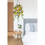 Pansy Kunstbloemen als echte viooltjes, hangende planten, kunstbloemen, Pansy met hanglamp, hoogte 70 cm, kamerplant, struik, decoratieve plant, groene plant