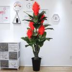 Kunstblumen 170 cm großer künstlicher Baum/Pflanze, große bodenstehende Moderne künstliche Pflanzen für den Innenbereich, grüne Topfdekoration in schwarzem Kunststofftopf fü