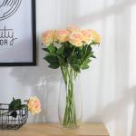 10 stuks zijden kunstrozen bloemen bruidsboeket (champagne)