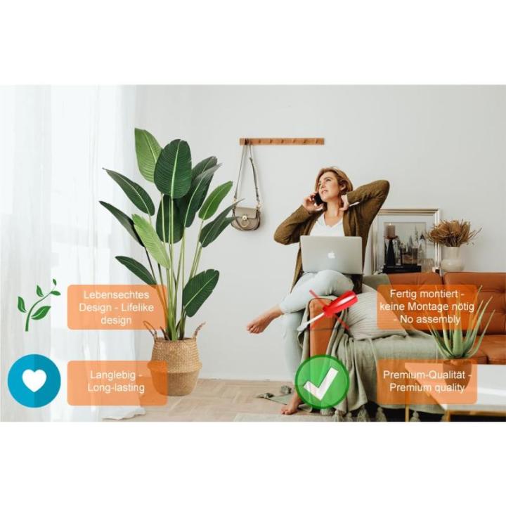 Kunstgras, kunstgras, decoogras, kunstplant, kamerplant, groene plant, kunstmatige plant, decoratie, in zwarte pot, zeer realistisch, groen (123 cm - artikelen. MN-KP-2221)