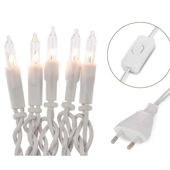 832051 Mini-lichtketting voor , 20 reservelampen, heldere warme verlichting, verlicht 2,85 m, witte lichtketting met 20 lampjes met stekker voor Kerstmis < 59 lumen