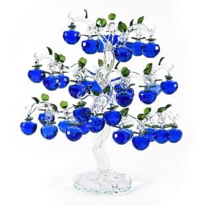 Kristallen appelboom mooie glaskristal appelboom met 36 ​18 12 stuks appels Fengshui handwerk Chirstmas Tree hangende versiering huiswarming geschenken-Azul._18 hangt 40mm appel