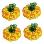 4 Stück Kürbishandwerk Kürbis-Requisite Tisch-kürbis-Figur Herbsternte Kürbisdekor Thanksgiving-kürbis-Dekorationen Kürbis Im Herbst Kürbis Ernten Szenenlayout Glas