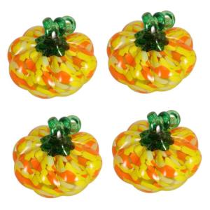 4 Stück Kürbishandwerk Kürbis-Requisite Tisch-kürbis-Figur Herbsternte Kürbisdekor Thanksgiving-kürbis-Dekorationen Kürbis Im Herbst Kürbis Ernten Szenenlayout Glas