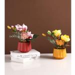 Kunstblumen Künstlicher Blumenstrauß für den Innenbereich – Elegante Kunstblumen mit Keramikvase für Wohnzimmer und Esstisch für jeden Anlass