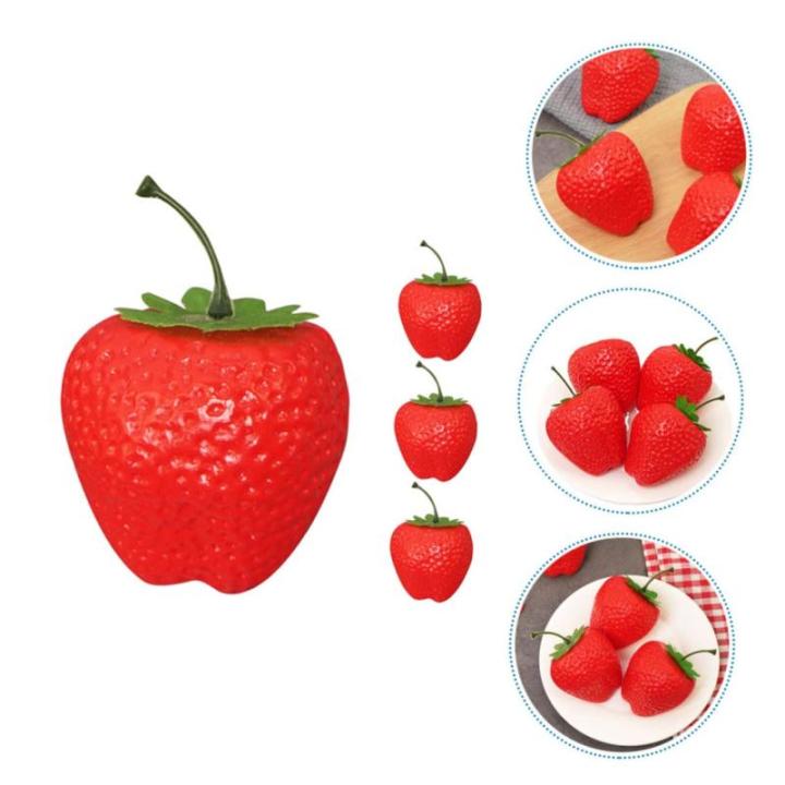 2 Sätze Simulation Große Erdbeere Lebensechte Erdbeeren Simulationsfruchtmodell Künstliche Erdbeeren Attrappen Für Desserttische Erdbeerfälschung Lebensechte Früchte 4 Stück
