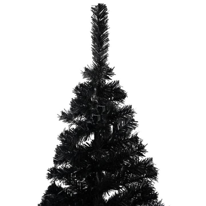 Wiederverwendbar Künstlicher Weihnachtsbaum Beleuchtung und Kugeln 180 cm H Christmas Tree Tannenbaum Weihnachtsdeko Christbaum Kunstbaum Halloween Weihnachtsbaum PVC Schwarz