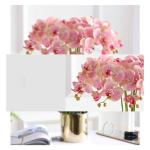 Kunstblumen Künstliche Blume mit goldenem Blumentopf, künstliche Orchideen – 12 Zweige, Elegante künstliche Orchideen, Bonsai-Simulationsblume für jeden Anlass