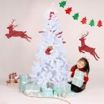 Kunstkerstboom, 150 cm, wit, pvc, kerstdecoratie, snel opgebouwd, klapsysteem, moeilijk ontvlambaar voor thuis, kantoor, winkel, incl. metalen standaard