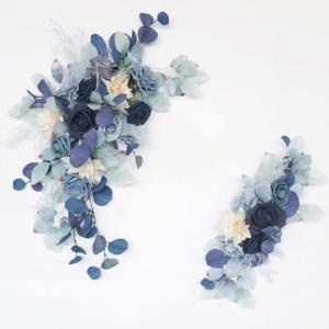 Künstlicher Blumenbogen, Blumenarrangement, 2er-Set, Eck-Seidenblumen für Hochzeitszeremonie, Party, Bühne, Hintergrund, Dekorationszubehör